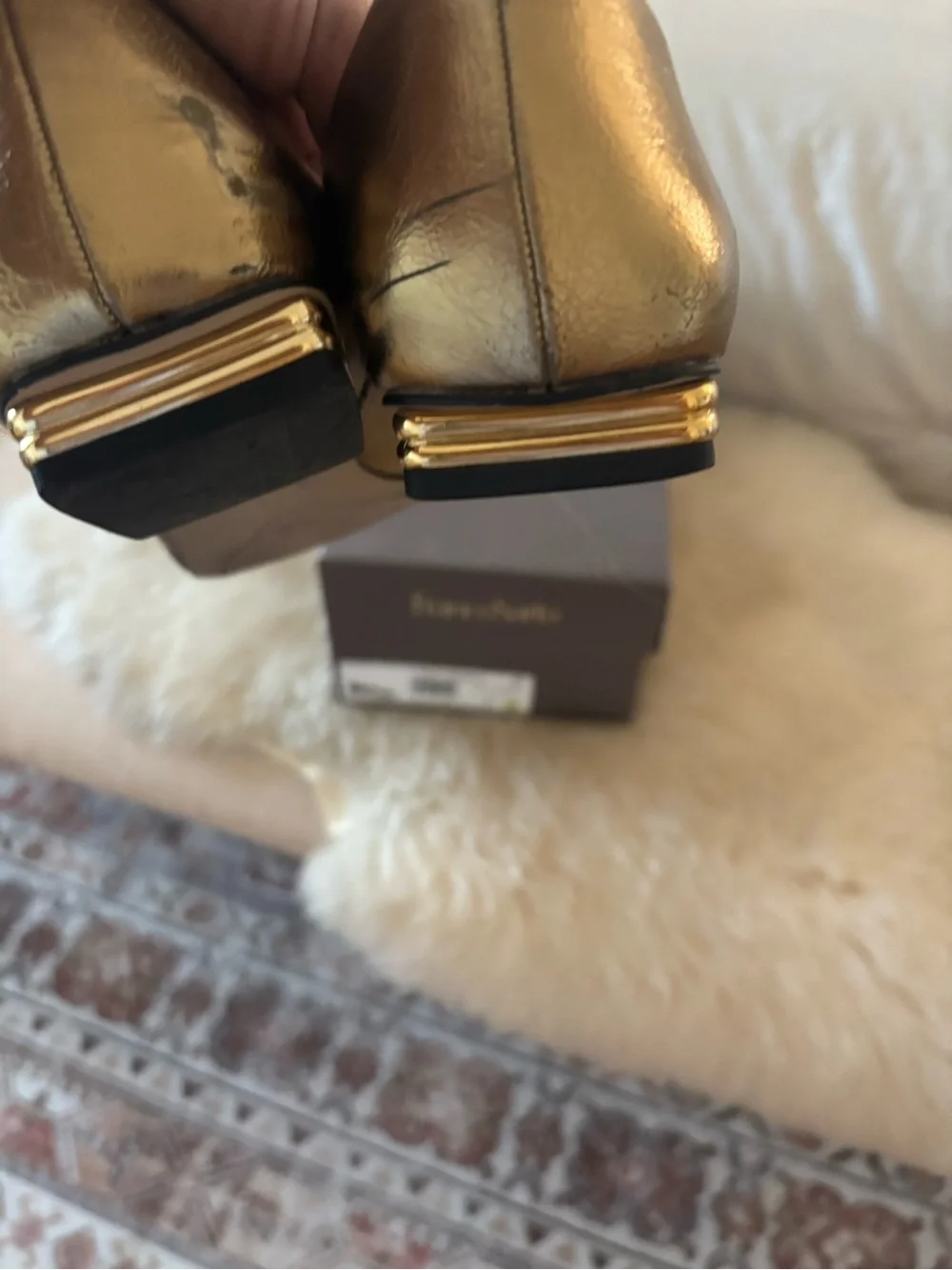Franco Sarto Gold Mary Jane Flats 7